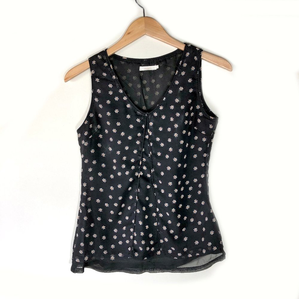 Tulle Feminine Flowy Tank with Daisy Design